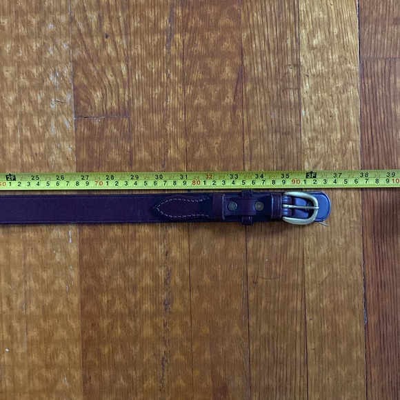 R.M. Williams Brown Cowhide Leather 1 1/4" Ranger Belt Australia Gold Buckle - Picture 7 of 9